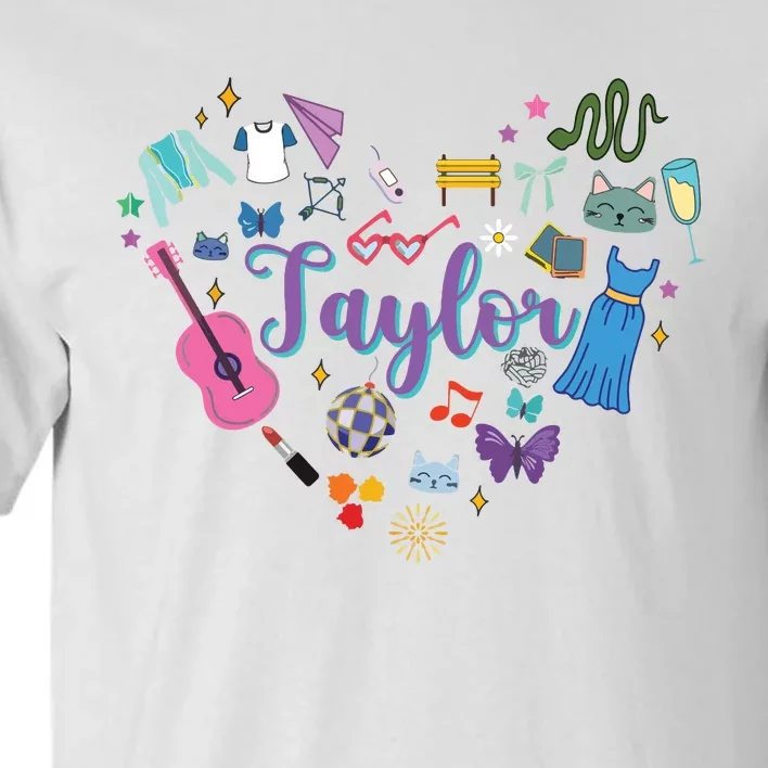 Taylor Personalized Name I Love Taylor Groovy 80S Tall T-Shirt