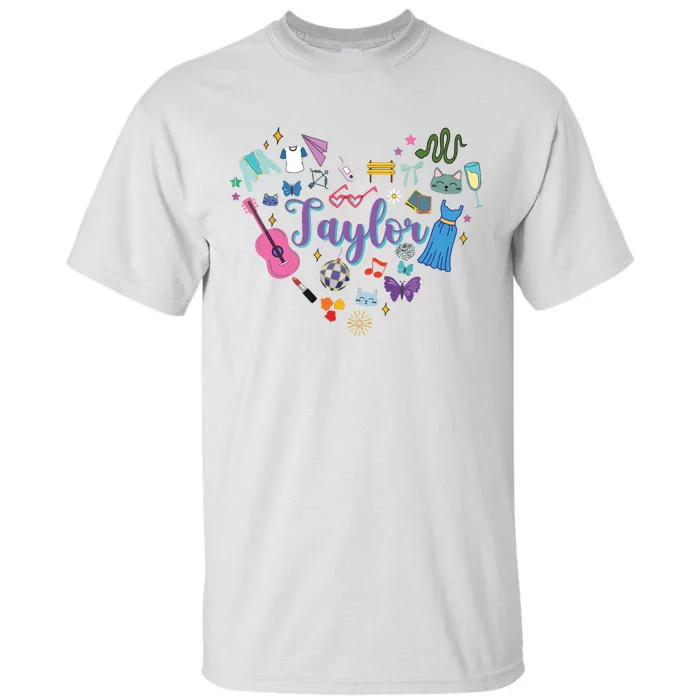 Taylor Personalized Name I Love Taylor Groovy 80S Tall T-Shirt