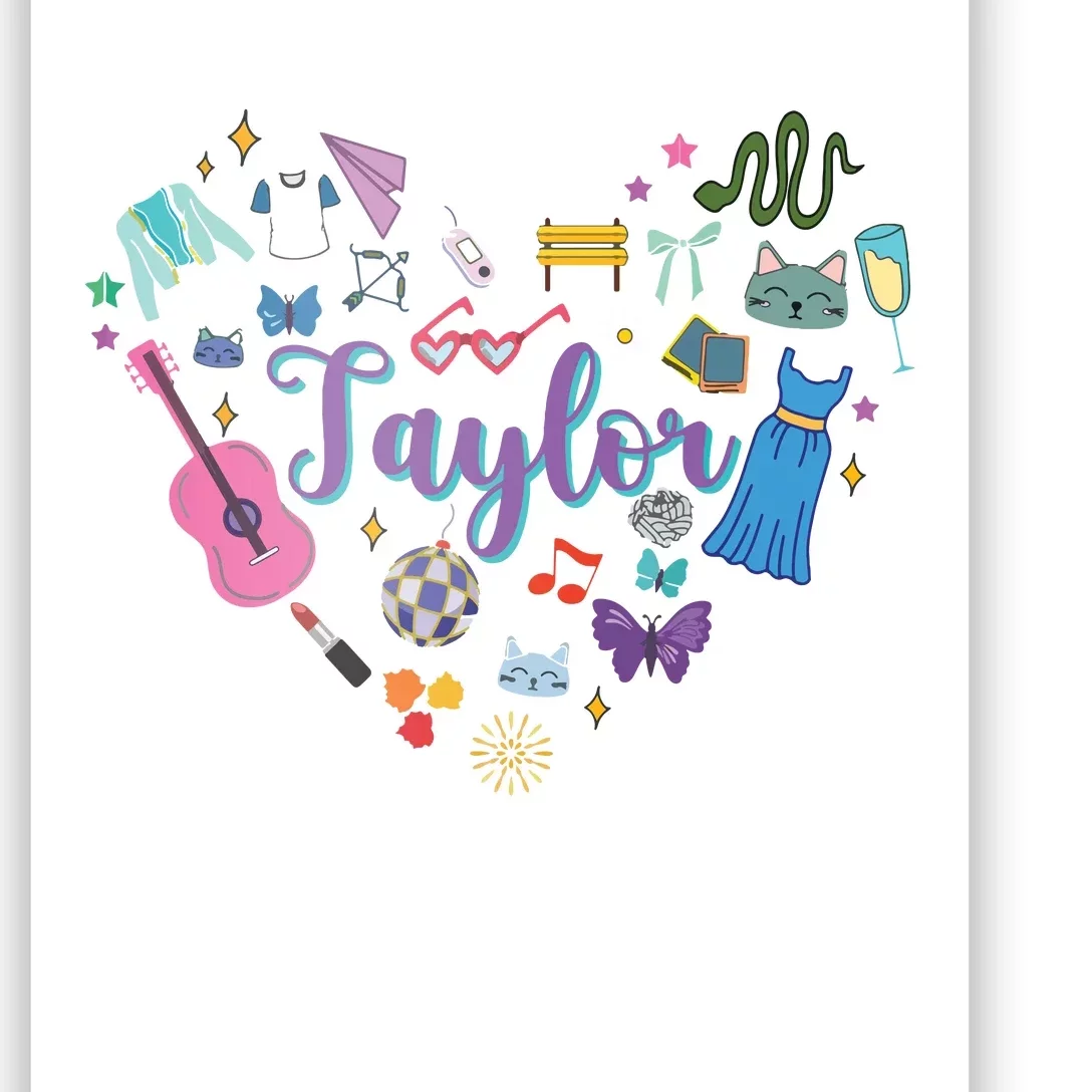 Taylor Personalized Name I Love Taylor Groovy 80S Poster