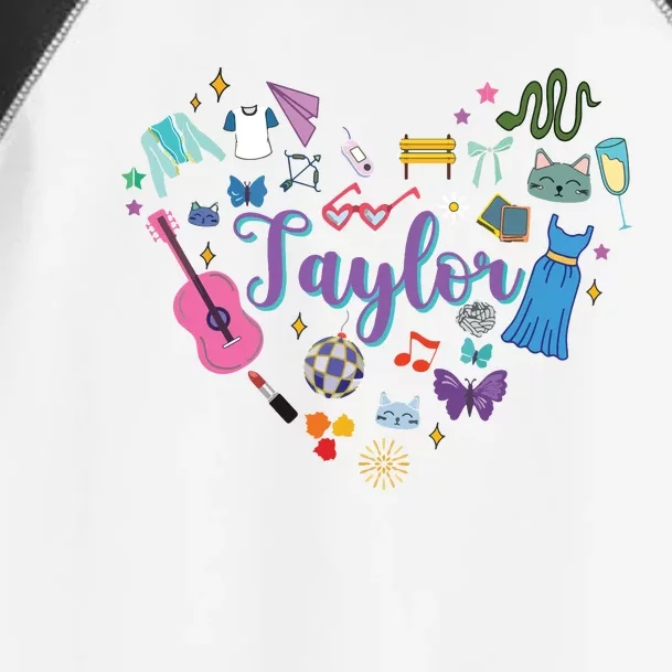 Taylor Personalized Name I Love Taylor Groovy 80S Toddler Fine Jersey T-Shirt