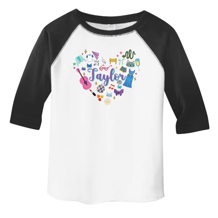 Taylor Personalized Name I Love Taylor Groovy 80S Toddler Fine Jersey T-Shirt