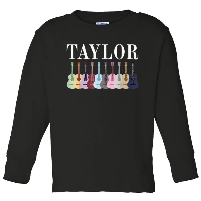 Taylor Personalized Name I Love Taylor Girl Toddler Long Sleeve Shirt