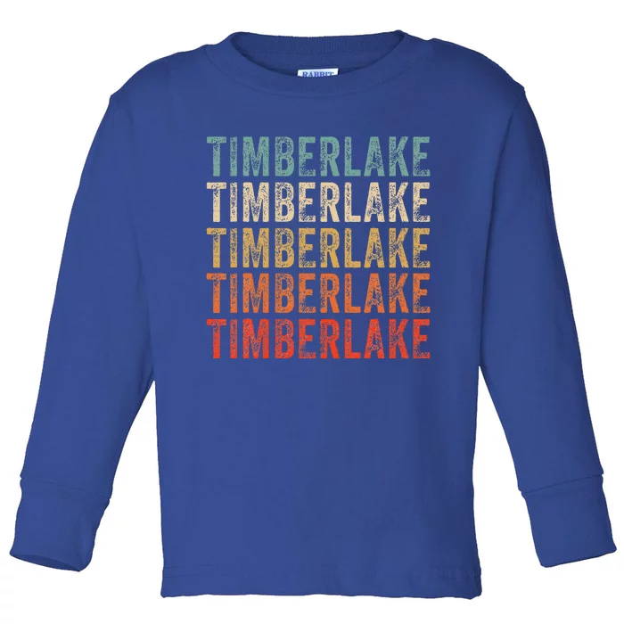 Timberlake Personalized Name I Love Timberlake Toddler Long Sleeve Shirt