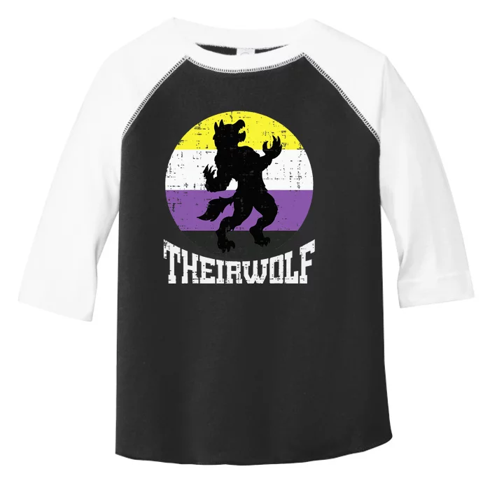 Theirwolf Pride Non Binary Enby Nb Flag Lgbtq Toddler Fine Jersey T-Shirt