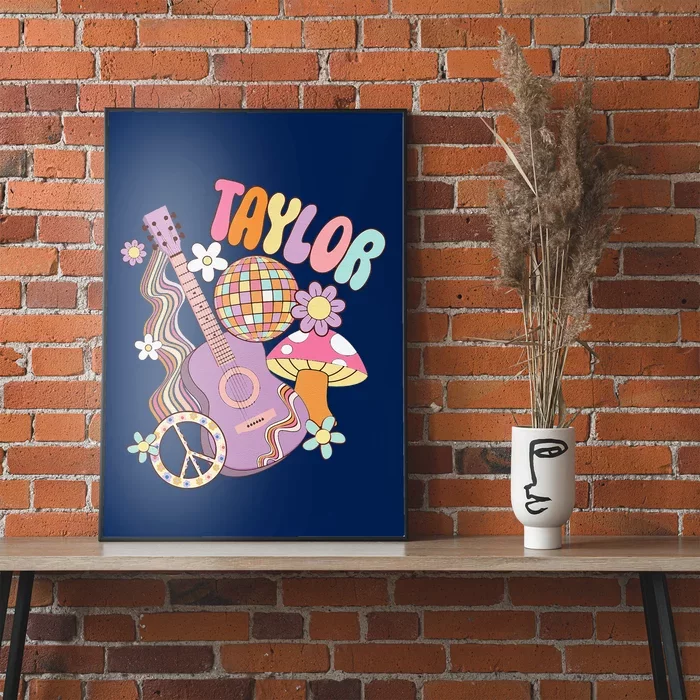 Taylor Personalized Name I Love Taylor Groovy 80S Poster