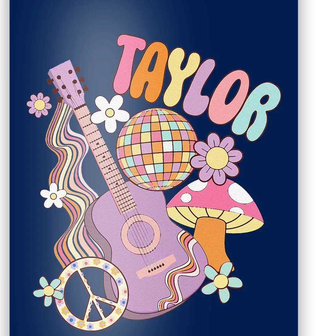 Taylor Personalized Name I Love Taylor Groovy 80S Poster