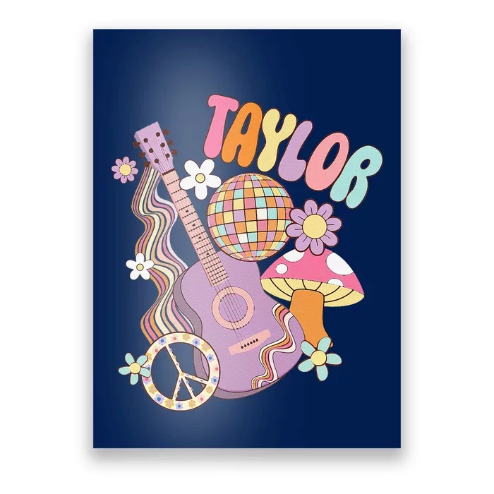 Taylor Personalized Name I Love Taylor Groovy 80S Poster