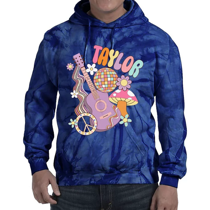 Taylor Personalized Name I Love Taylor Groovy 80S Tie Dye Hoodie