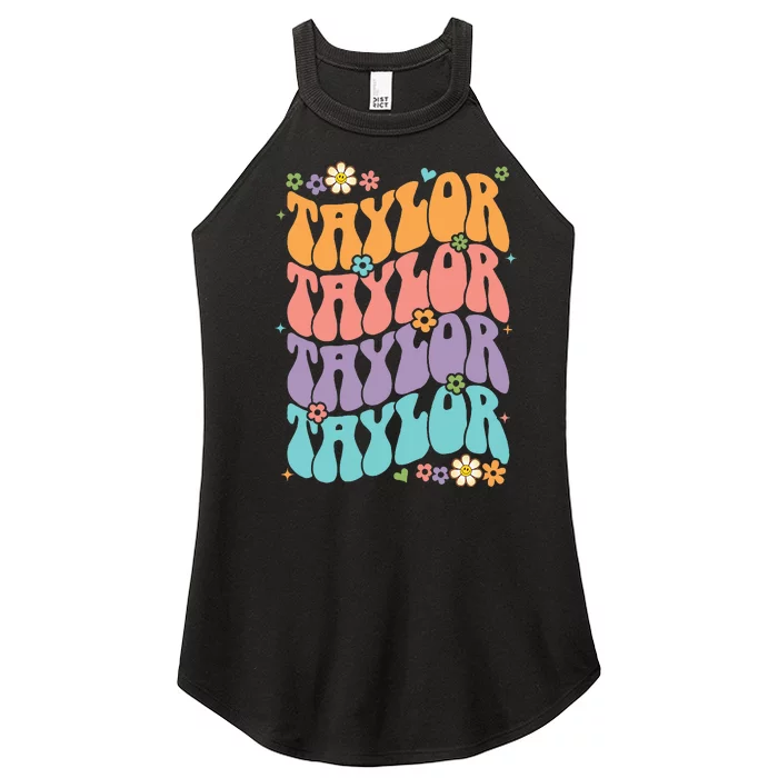 T.aylor Personal Name First Name Funny T.aylor Women’s Perfect Tri Rocker Tank