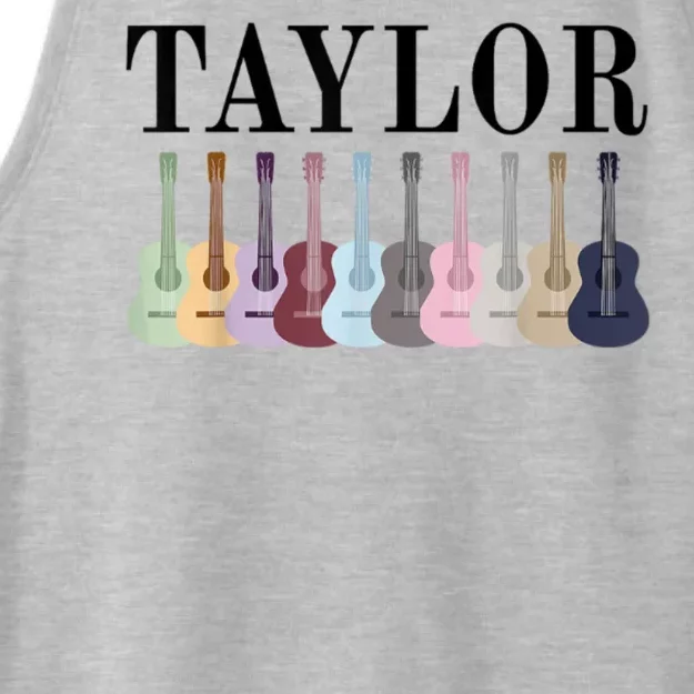 Taylor Personalized Name I Love Taylor Girl Groovy 70S Ladies Tri-Blend Wicking Tank