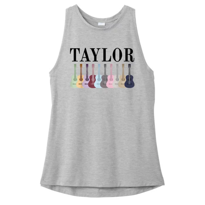 Taylor Personalized Name I Love Taylor Girl Groovy 70S Ladies Tri-Blend Wicking Tank