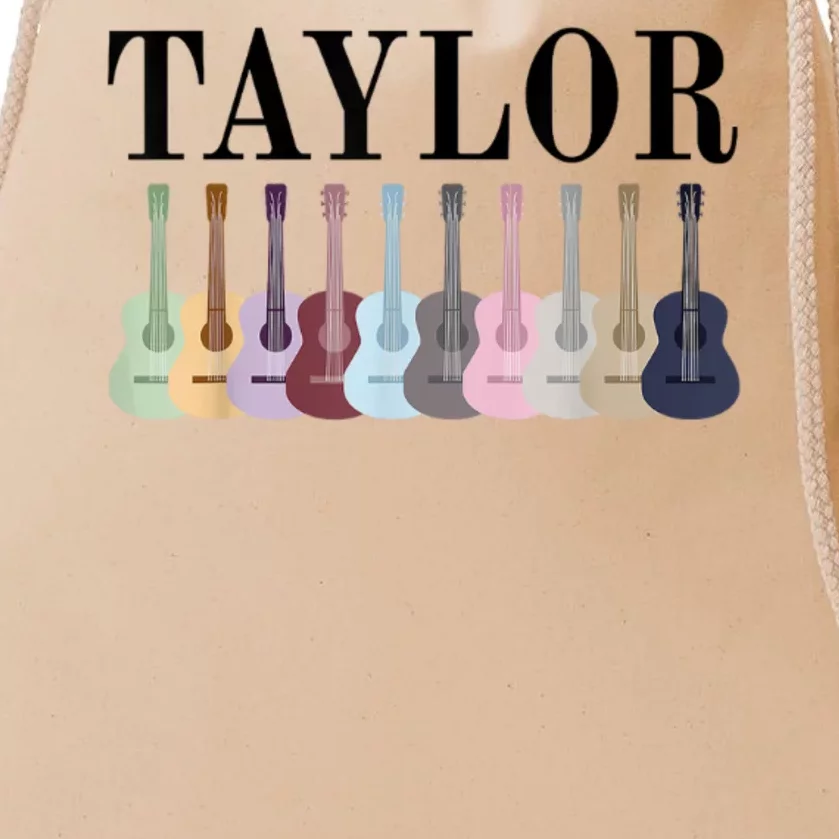 Taylor Personalized Name I Love Taylor Girl Groovy 70S Drawstring Bag