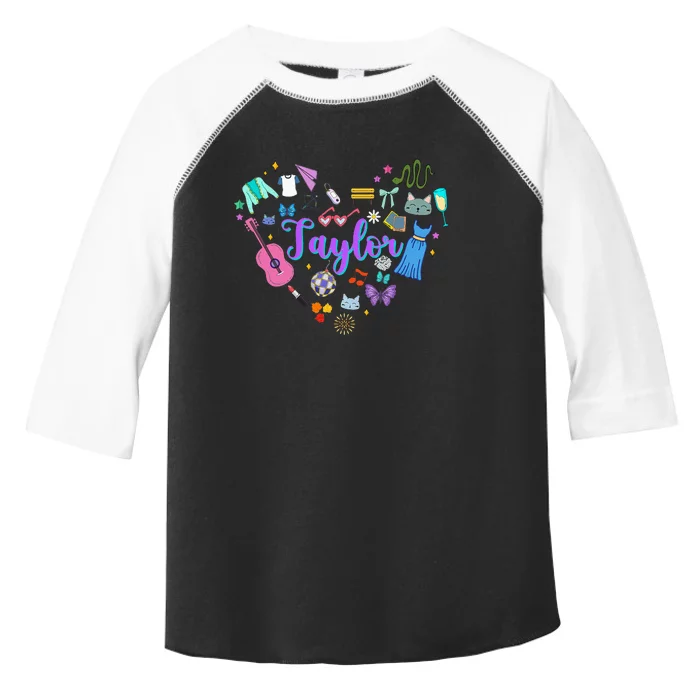 Taylor Personalized Name I Love Taylor Groovy 80S Toddler Fine Jersey T-Shirt