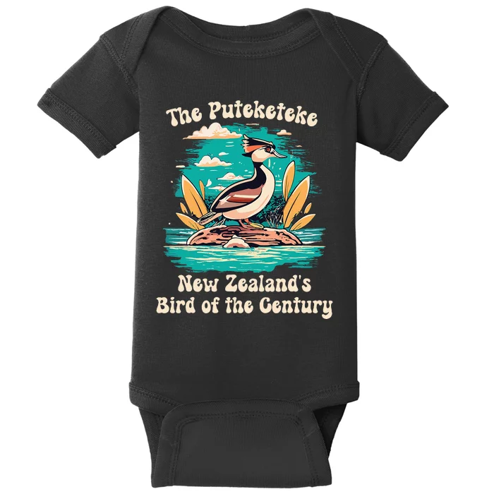 The Puteketeke New ZealandS Bird Of The Century Baby Bodysuit