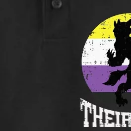 Theirwolf Pride Non Binary Enby Nb Flag Lgbtq Dry Zone Grid Performance Polo