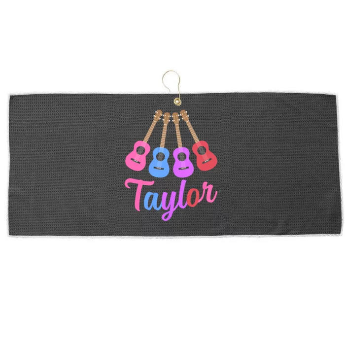 Taylor Personalized Name I Love Taylor Girl Groovy 70S Large Microfiber Waffle Golf Towel