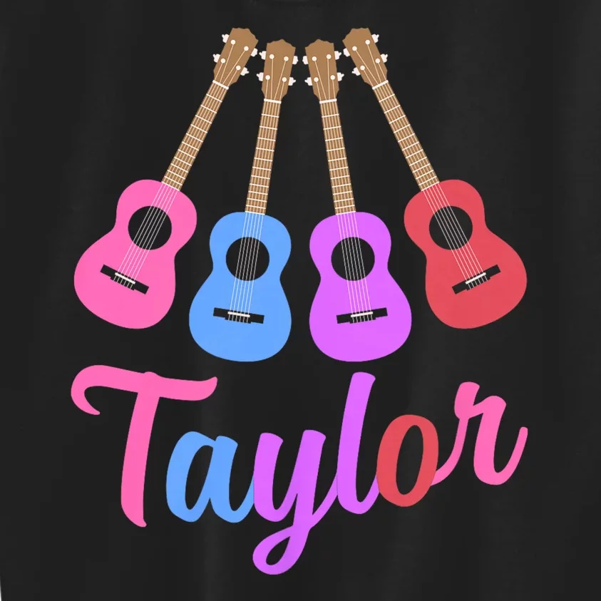 Taylor Personalized Name I Love Taylor Girl Groovy 70S Kids Sweatshirt