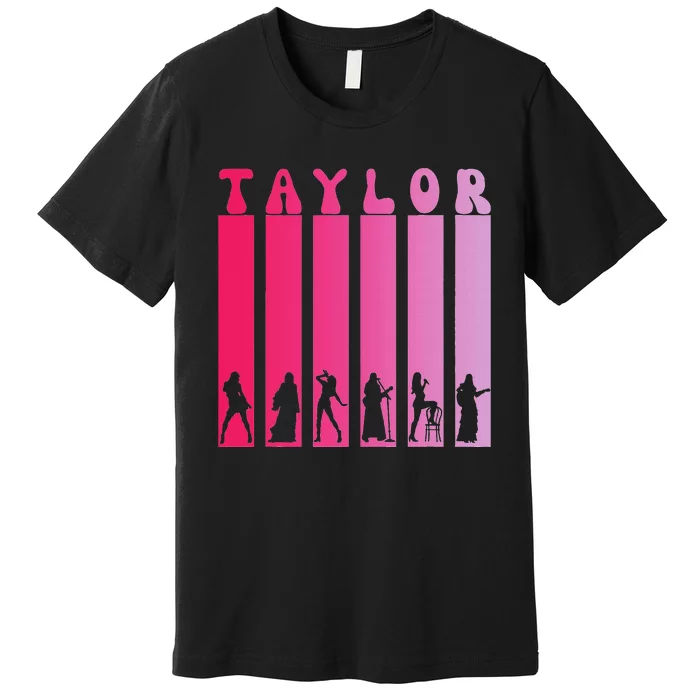 Taylor Personalized Name I Love Taylor Girl Groovy Premium T-Shirt