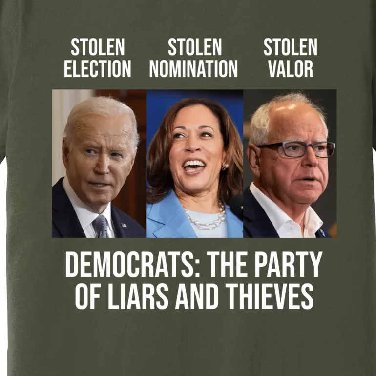 The Party Of Liars And Thieves Anti Biden Harris Walz Premium T-Shirt