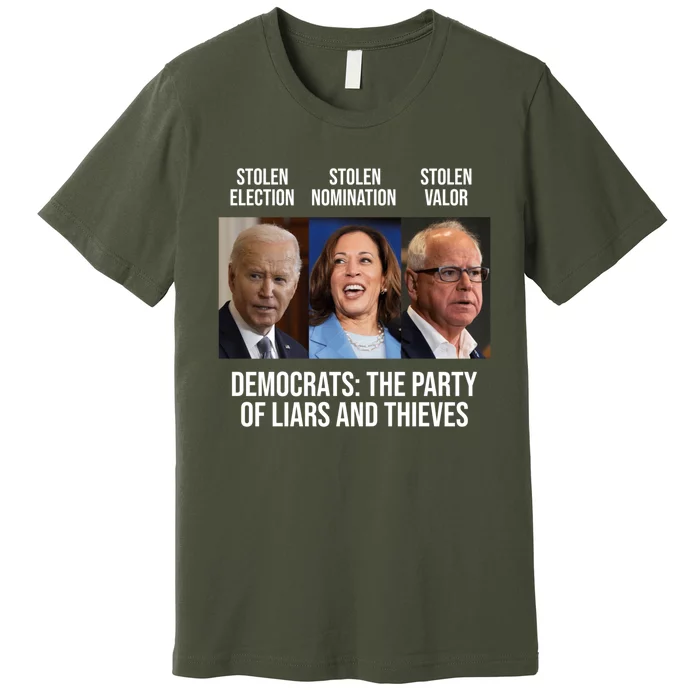 The Party Of Liars And Thieves Anti Biden Harris Walz Premium T-Shirt