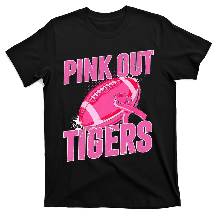 Tigers P.I.N.K. Out Football Tackle Breast Cancer T-Shirt