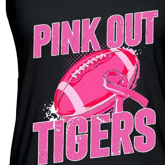 Tigers P.I.N.K. Out Football Tackle Breast Cancer Ladies Essential Flowy Tank