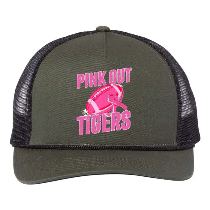 Tigers P.I.N.K. Out Football Tackle Breast Cancer Retro Rope Trucker Hat Cap