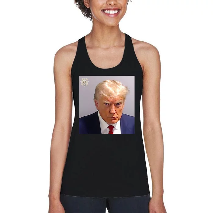 Trump Plain Original Mug Shot Classic Georgia Style Women's Racerback Tank