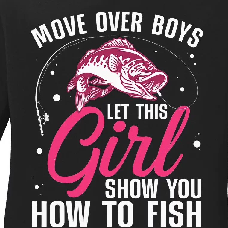 The parts of a fishing reel Funny Fishing Fisherman Humor Ladies Long Sleeve Shirt