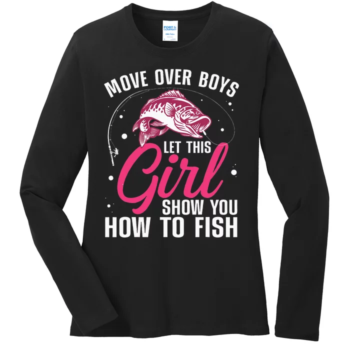 The parts of a fishing reel Funny Fishing Fisherman Humor Ladies Long Sleeve Shirt