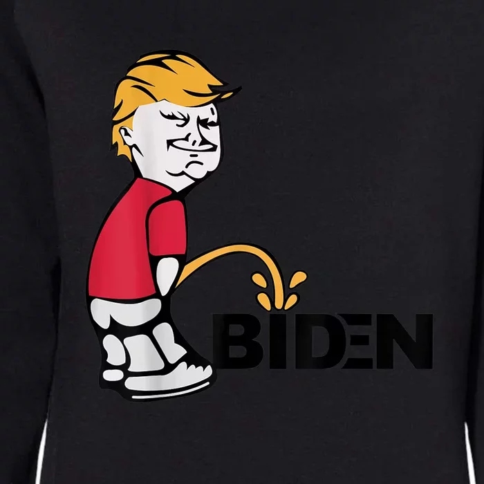 Trump Peeing On Biden Pissing Anti Biden Pro Trump Womens California Wash Sweatshirt