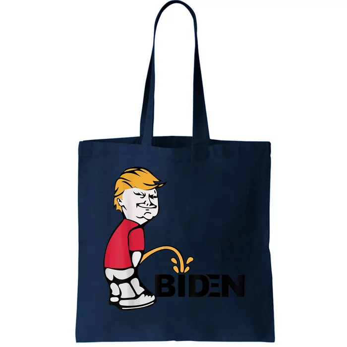 Trump Peeing On Biden Pissing Anti Biden Pro Trump Tote Bag