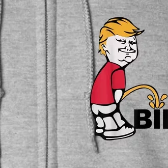 Trump Peeing On Biden Pissing Anti Biden Pro Trump Full Zip Hoodie