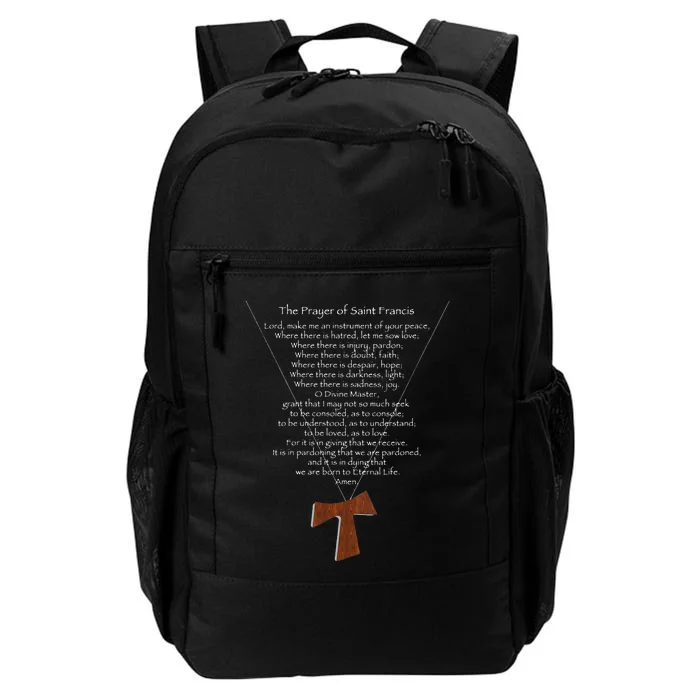 The Prayer Of St. Francis And Tau Cross Daily Commute Backpack