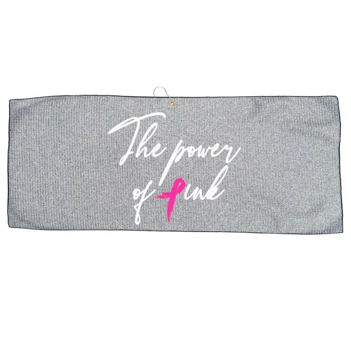 The Power Of Pink | Breast Cancer Large Microfiber Waffle Golf Towel