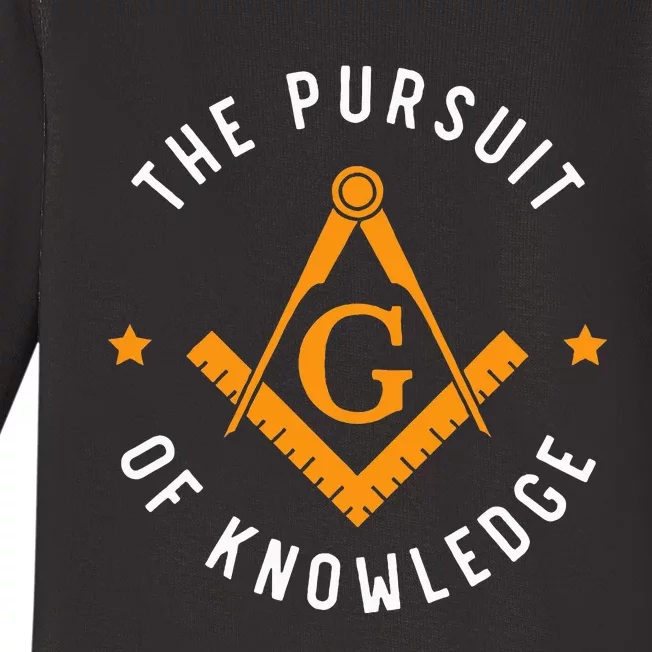 The Pursuit Of Knowledge Mason Fraternal Smib Freemason Baby Long Sleeve Bodysuit