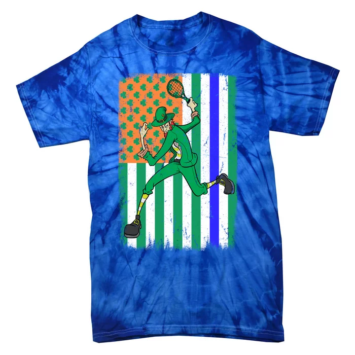 Tennis Police Officer Cop Irish Usa Flag St Patrick's Day Gift Tie-Dye T-Shirt