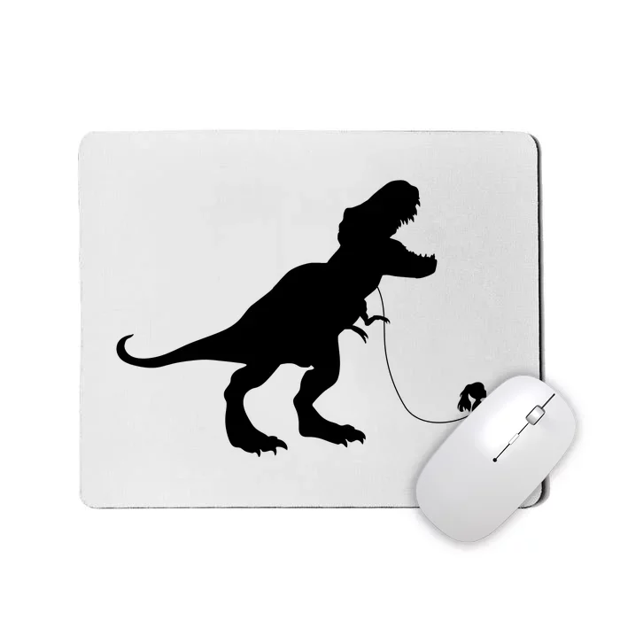 TREX PET ON A LEASH GIRL Mousepad