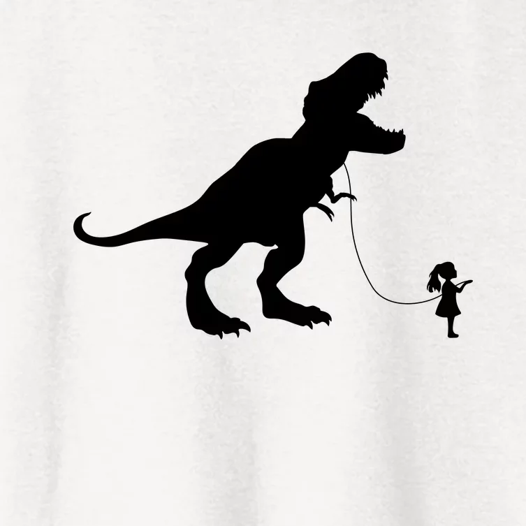 TREX PET ON A LEASH GIRL Women's Crop Top Tee