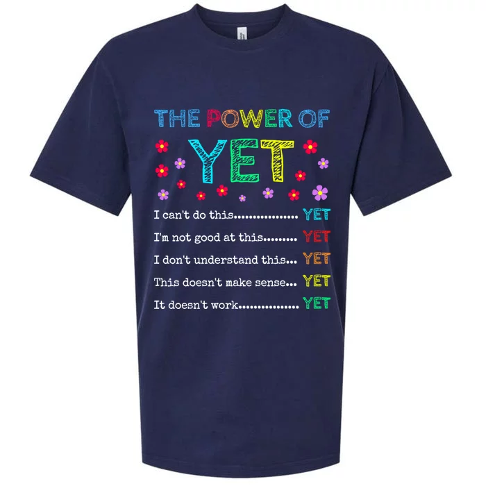 The Power Of Yet Back To School Inspirational Teacher Quote Great Gift Sueded Cloud Jersey T-Shirt