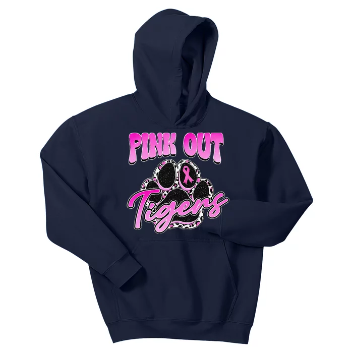 Tigers Pin.K Out Football Tackle Breast Cancer Kids Hoodie