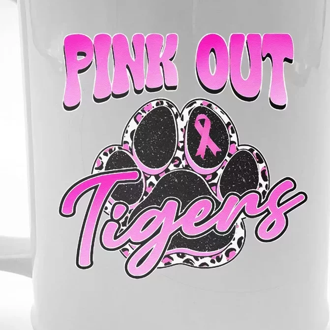 Tigers Pin.K Out Football Tackle Breast Cancer Front & Back Beer Stein