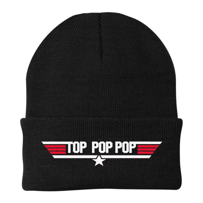 Top Pop pop Funny Dad Grandpa Father's Day Gift Knit Cap Winter Beanie