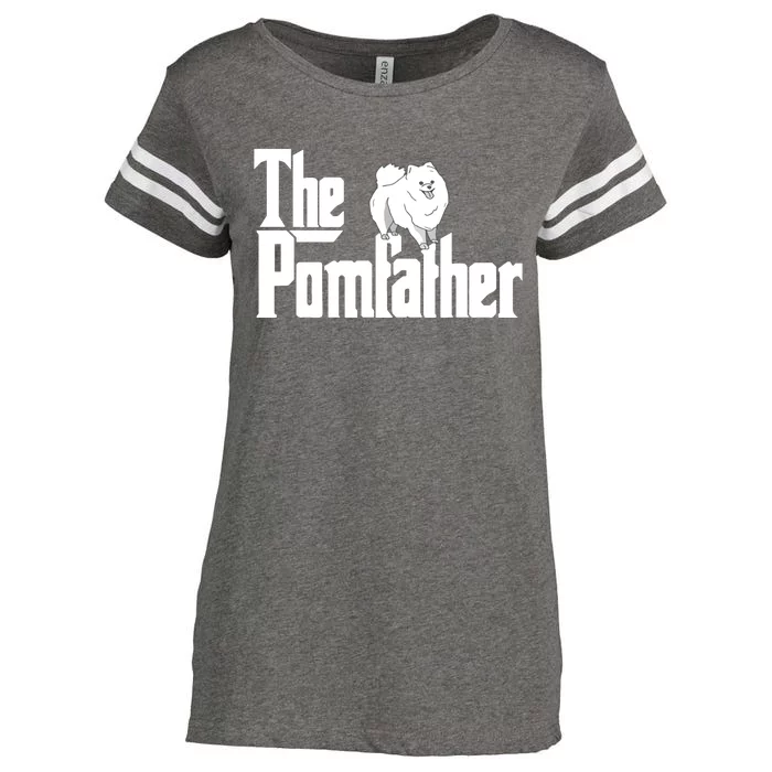 The Pomfather Pom Father Funny Dog Dad Pomeranian Lover Enza Ladies Jersey Football T-Shirt