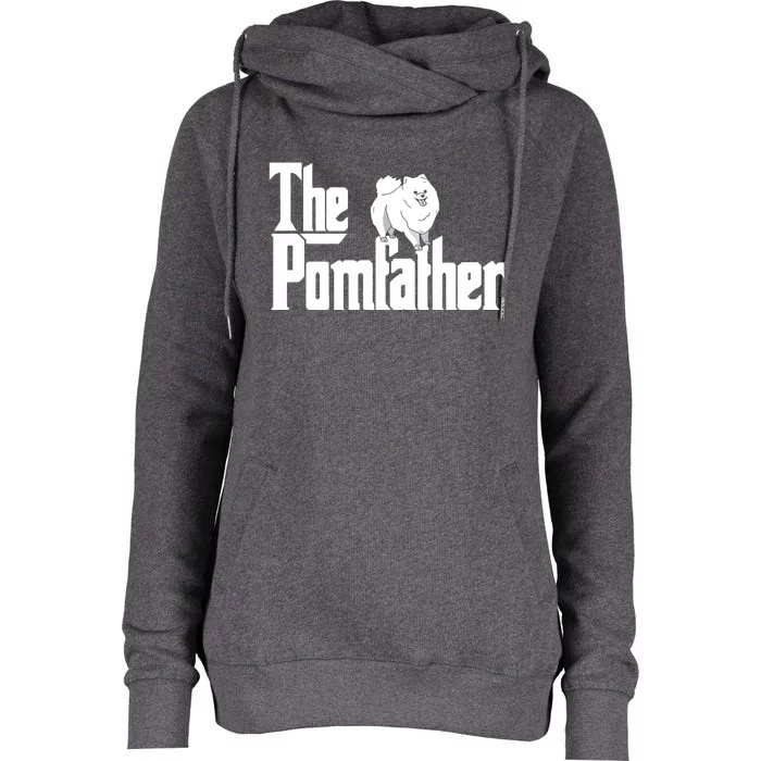 The Pomfather Pom Father Funny Dog Dad Pomeranian Lover Womens Funnel Neck Pullover Hood