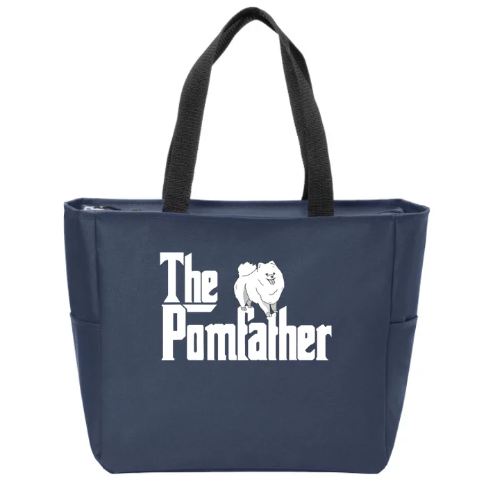 The Pomfather Pom Father Funny Dog Dad Pomeranian Lover Zip Tote Bag