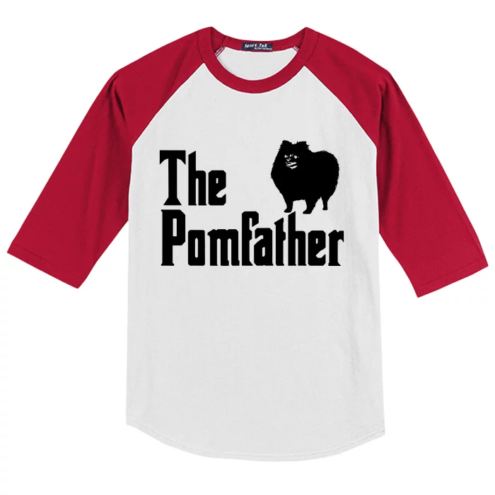 The Pomfather Pomeranian Daddy Pom Dog Lover Pomsky Owners Kids Colorblock Raglan Jersey