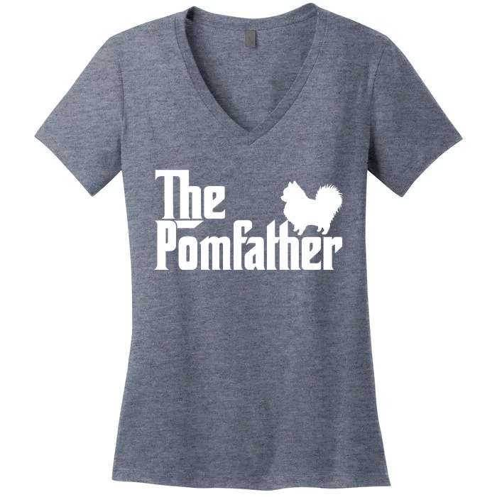 The Pomfather Pomeranian Owner Fathers Day Dog Lover Women's V-Neck T-Shirt