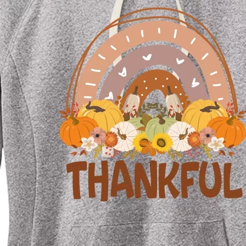 Thankful Pumpkin Patch Cute Rainbow Holiday Women's Fleece Hoodie