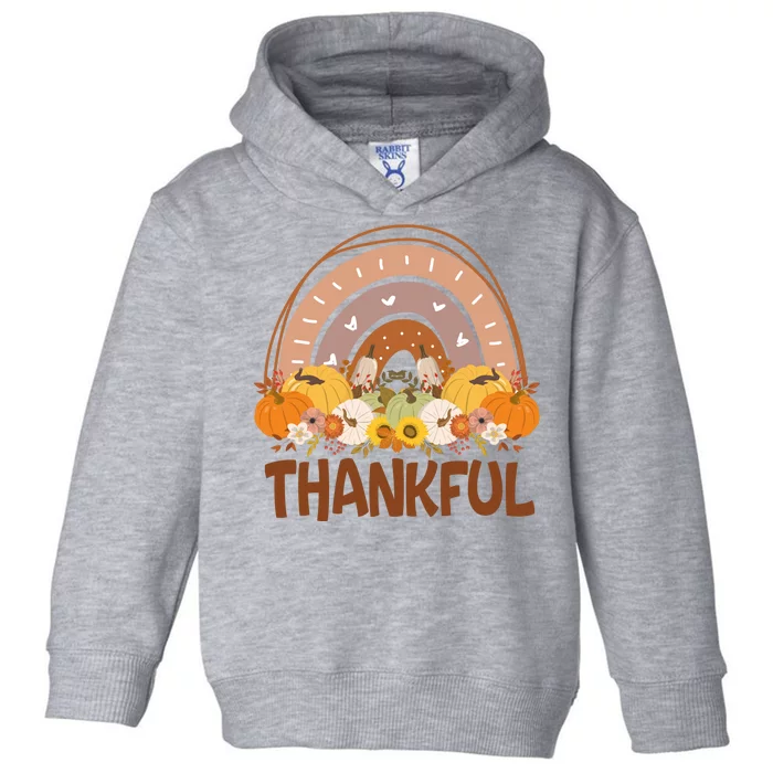 Thankful Pumpkin Patch Cute Rainbow Holiday Toddler Hoodie